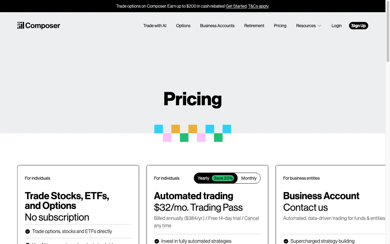 Composer — pricing page