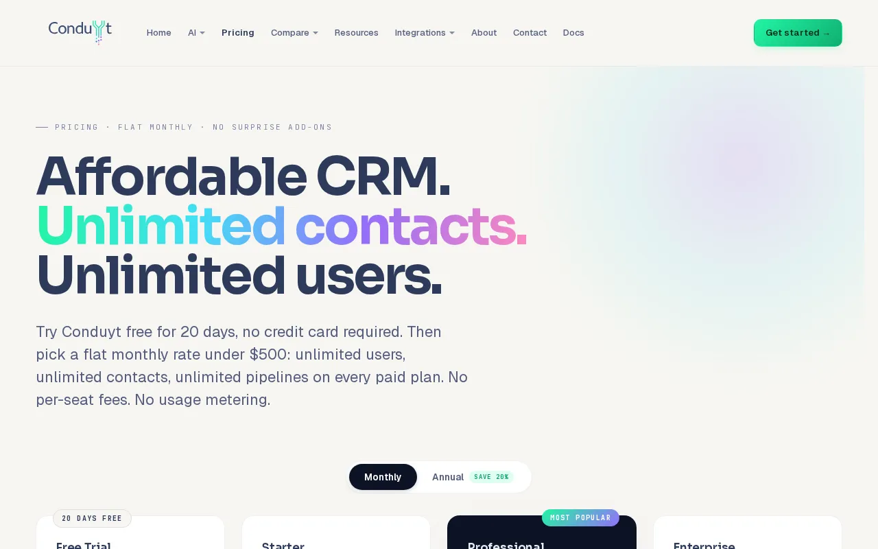 Conduyt — pricing page