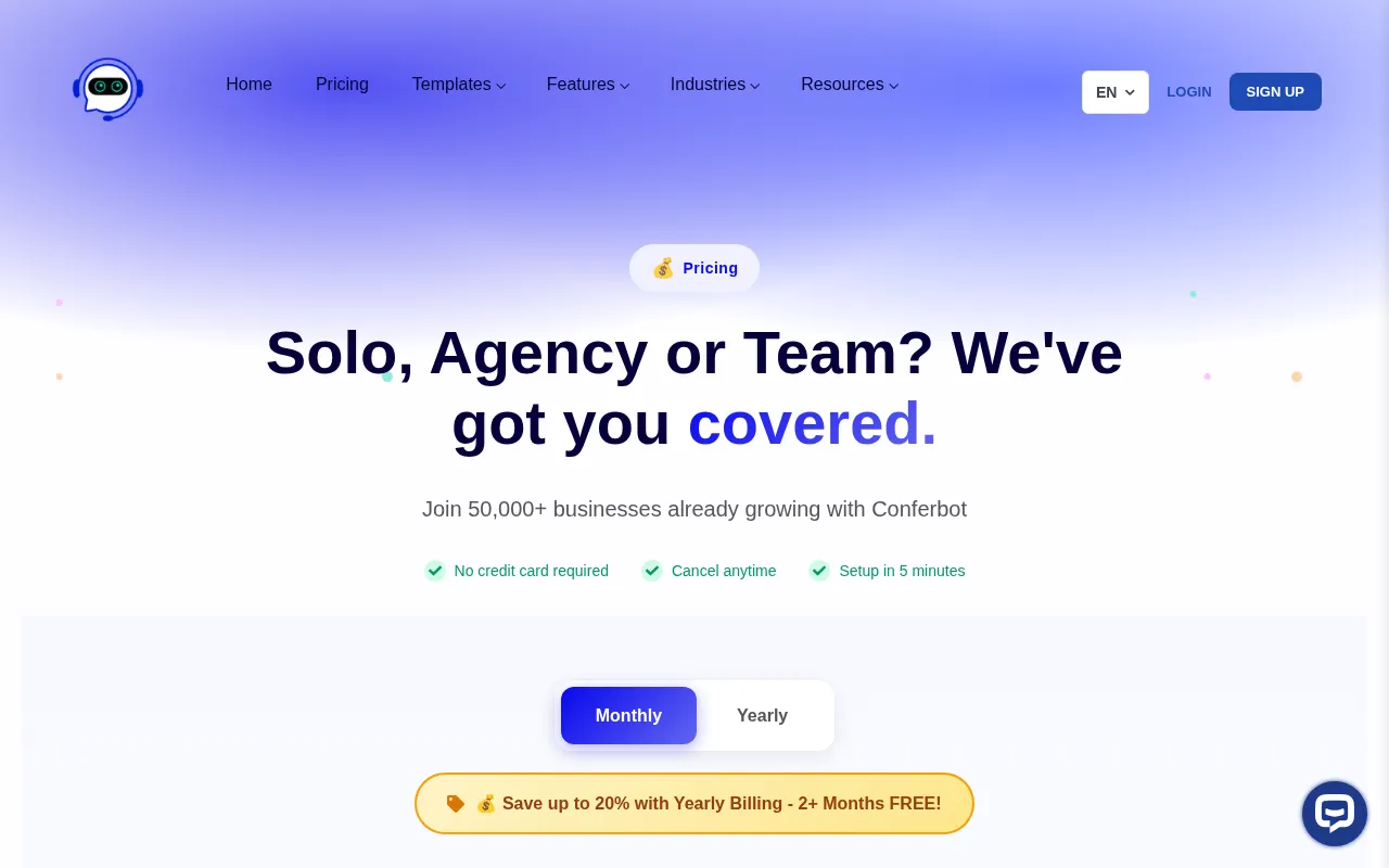 Conferbot — pricing page