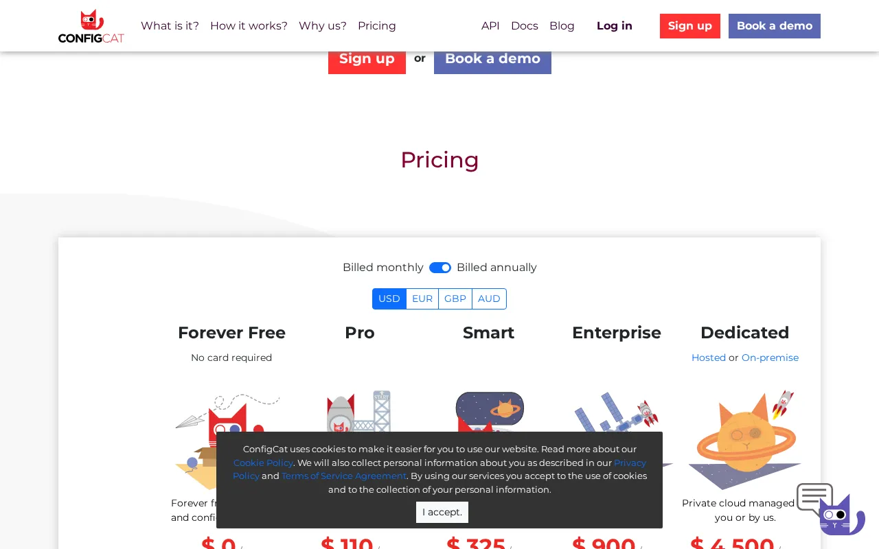 Configcat — pricing page