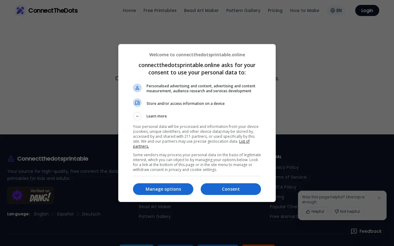 connect the dots printable — pricing page