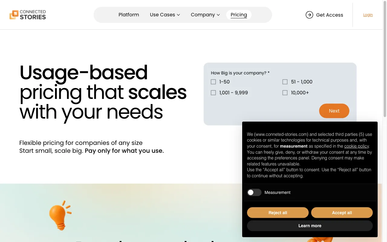 Connected-Stories GenAIssance — pricing page