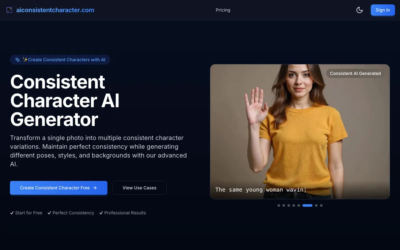 aiconsistentcharacter.com — preview screenshot