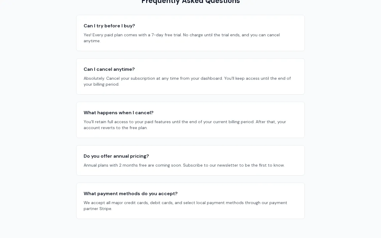 Construction Estimator — pricing page