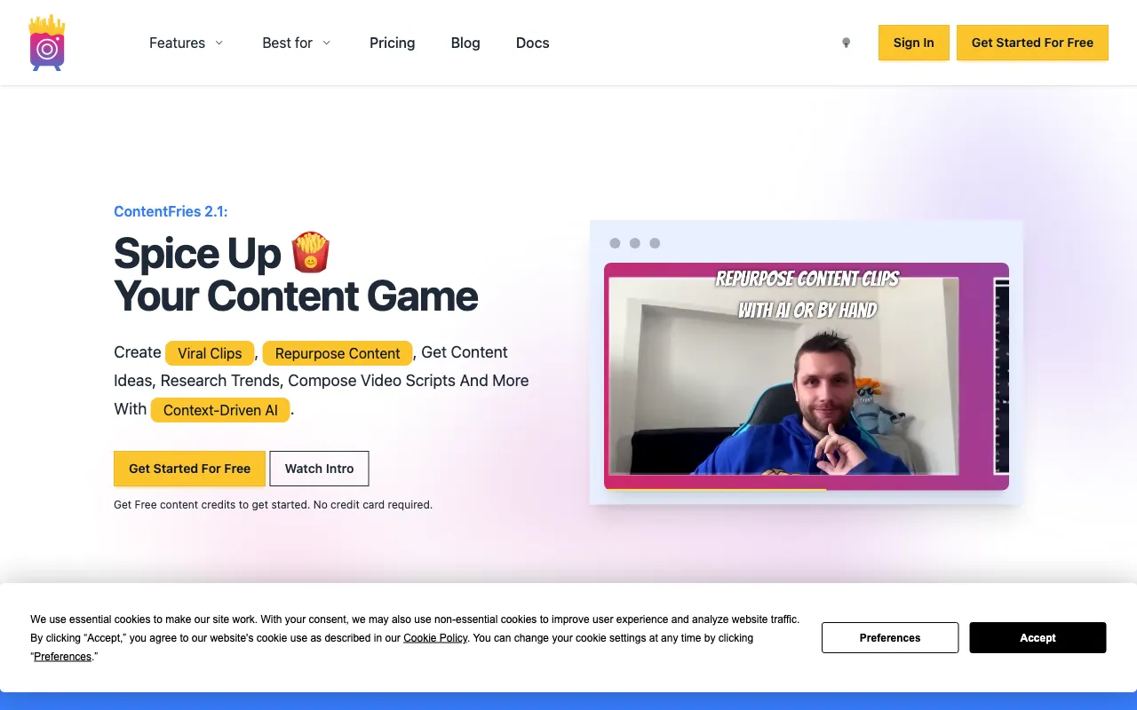 Contentfries — preview screenshot