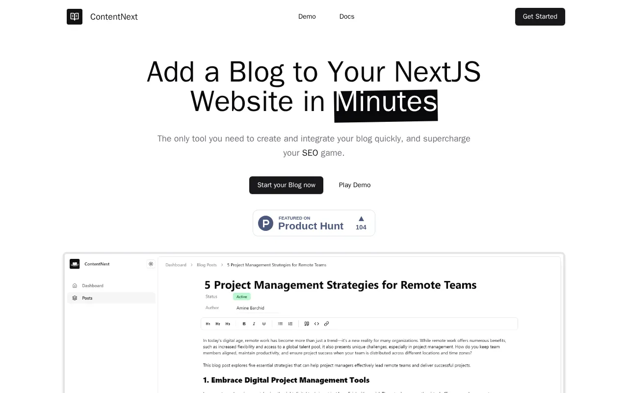 ContentNext — preview screenshot