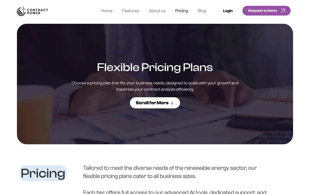 ContractPower AI — pricing page