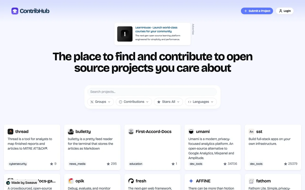 ContribHub — preview screenshot