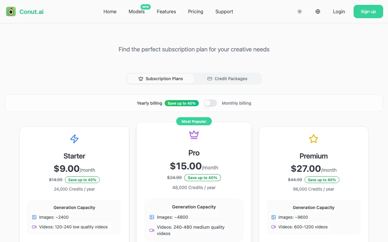 Conut.AI — pricing page