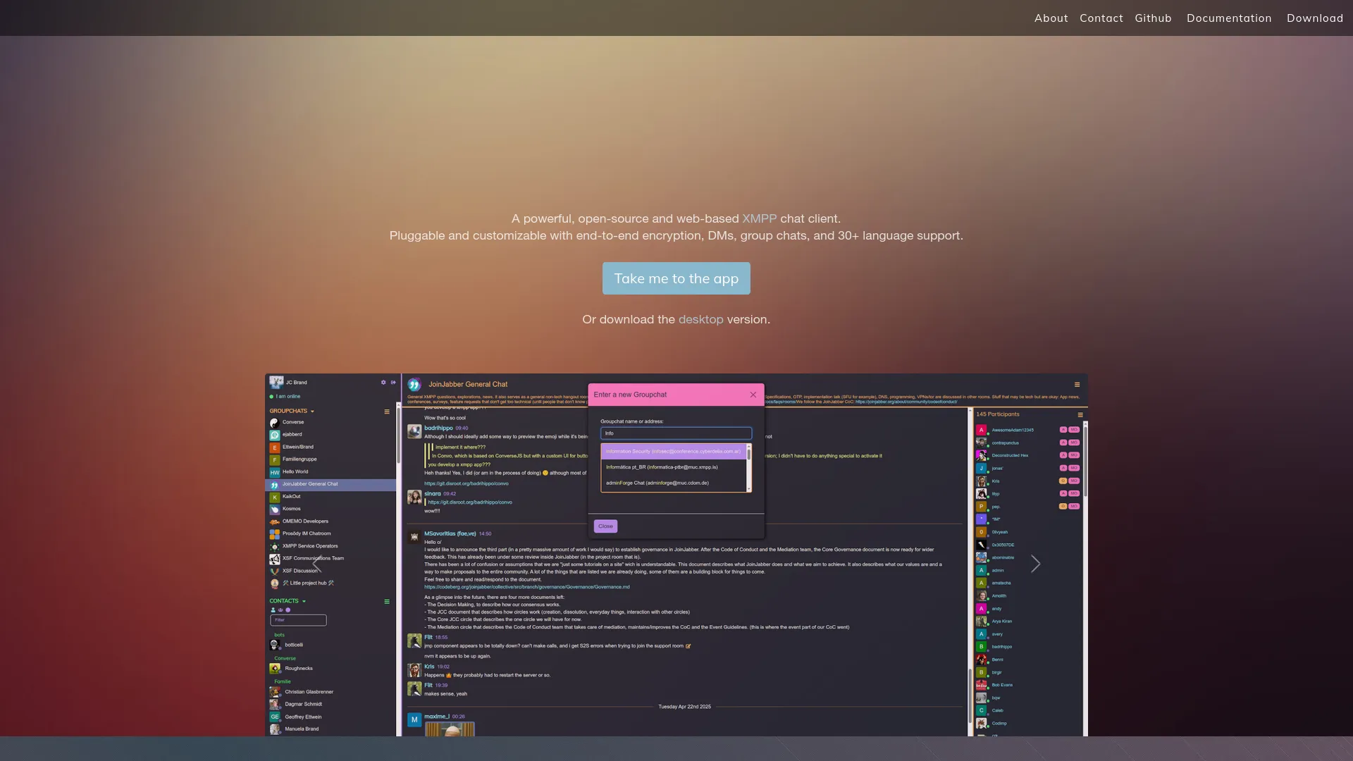 Converse.js — preview screenshot