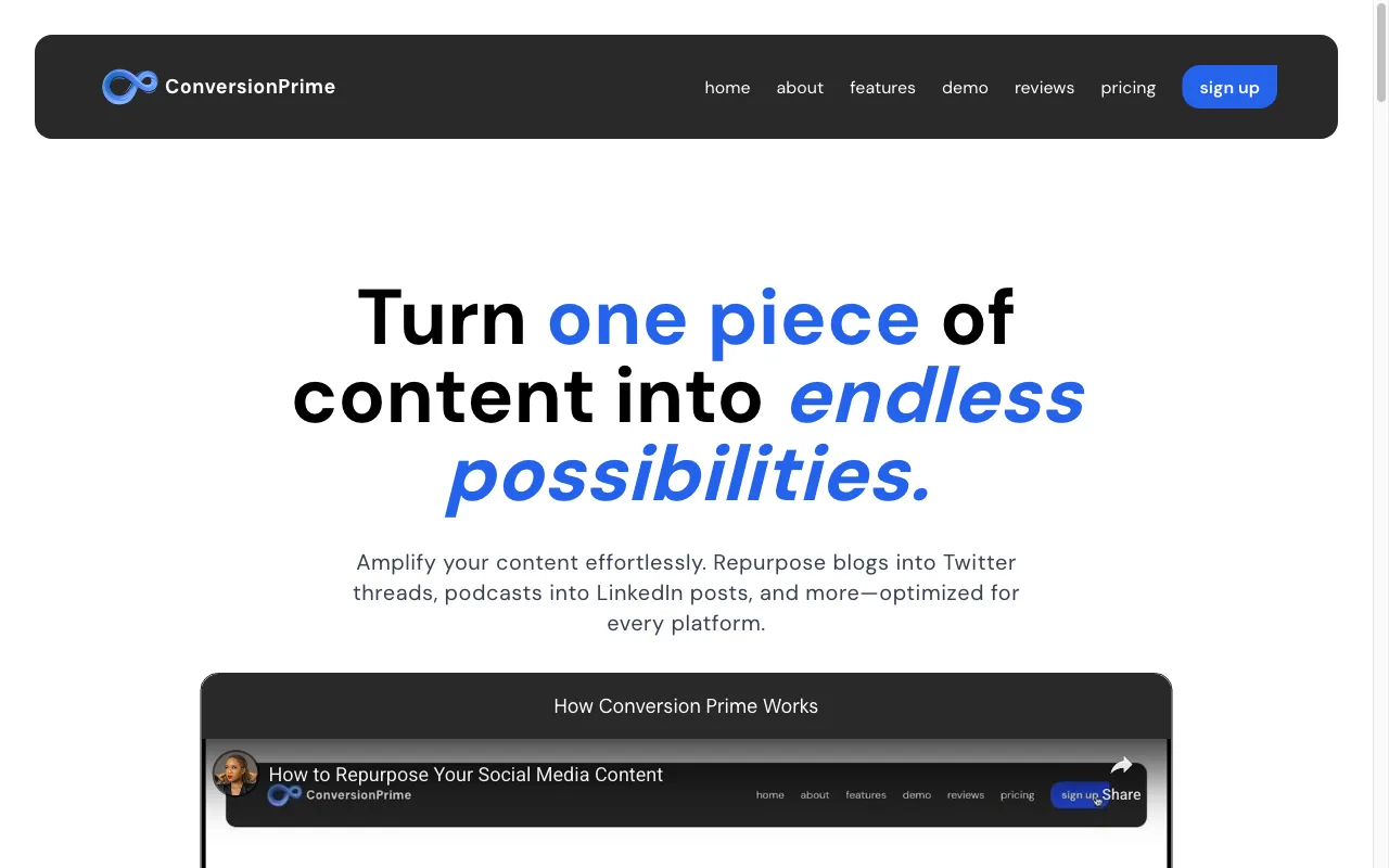 Conversion Prime — pricing page
