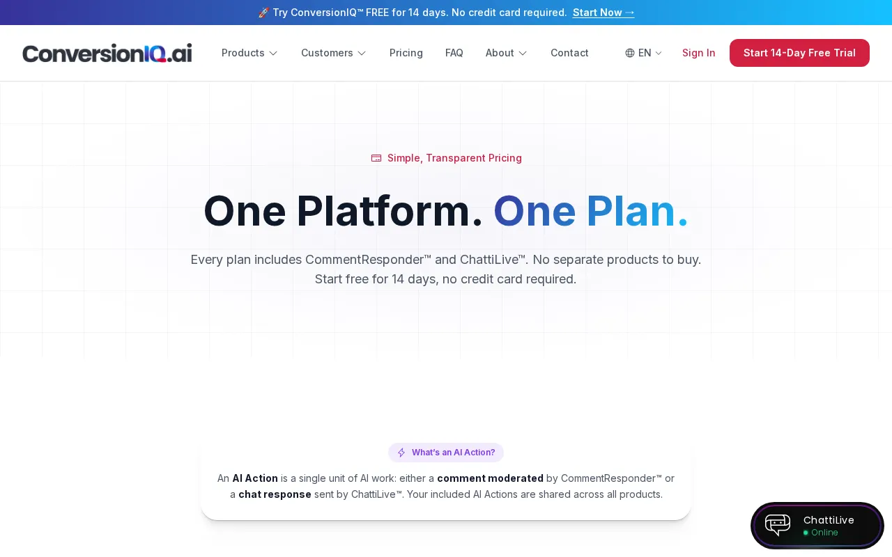 ConversionIQ.ai — pricing page