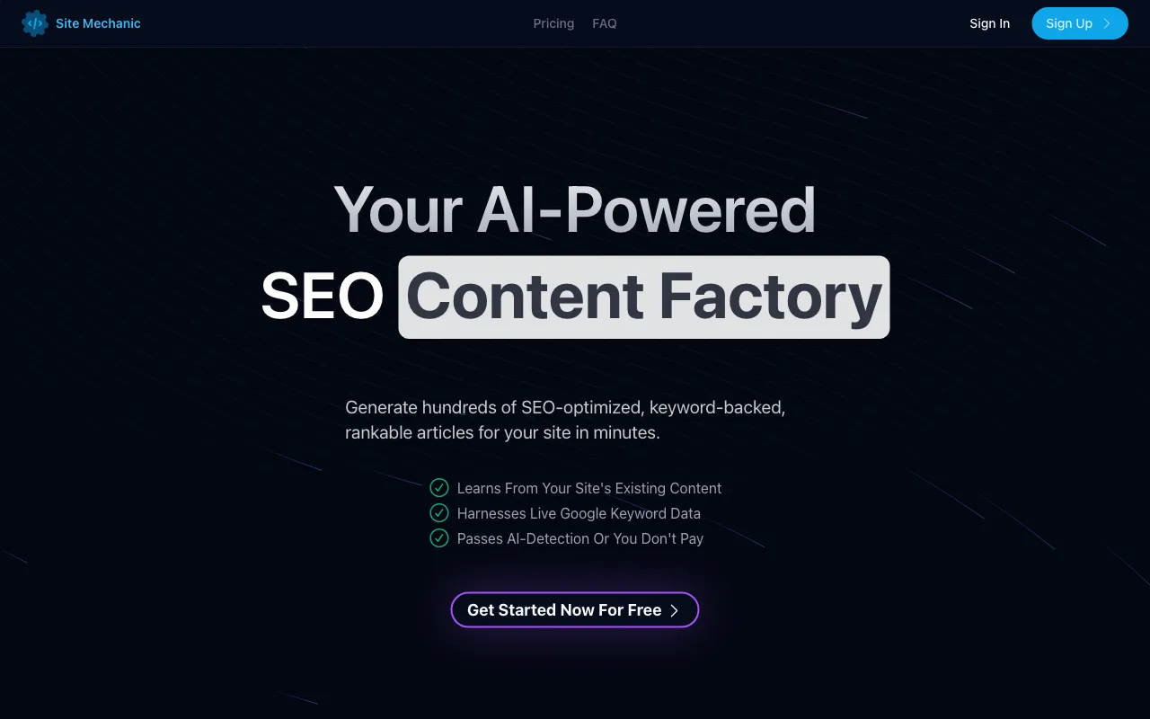 Site Mechanic AI — preview screenshot