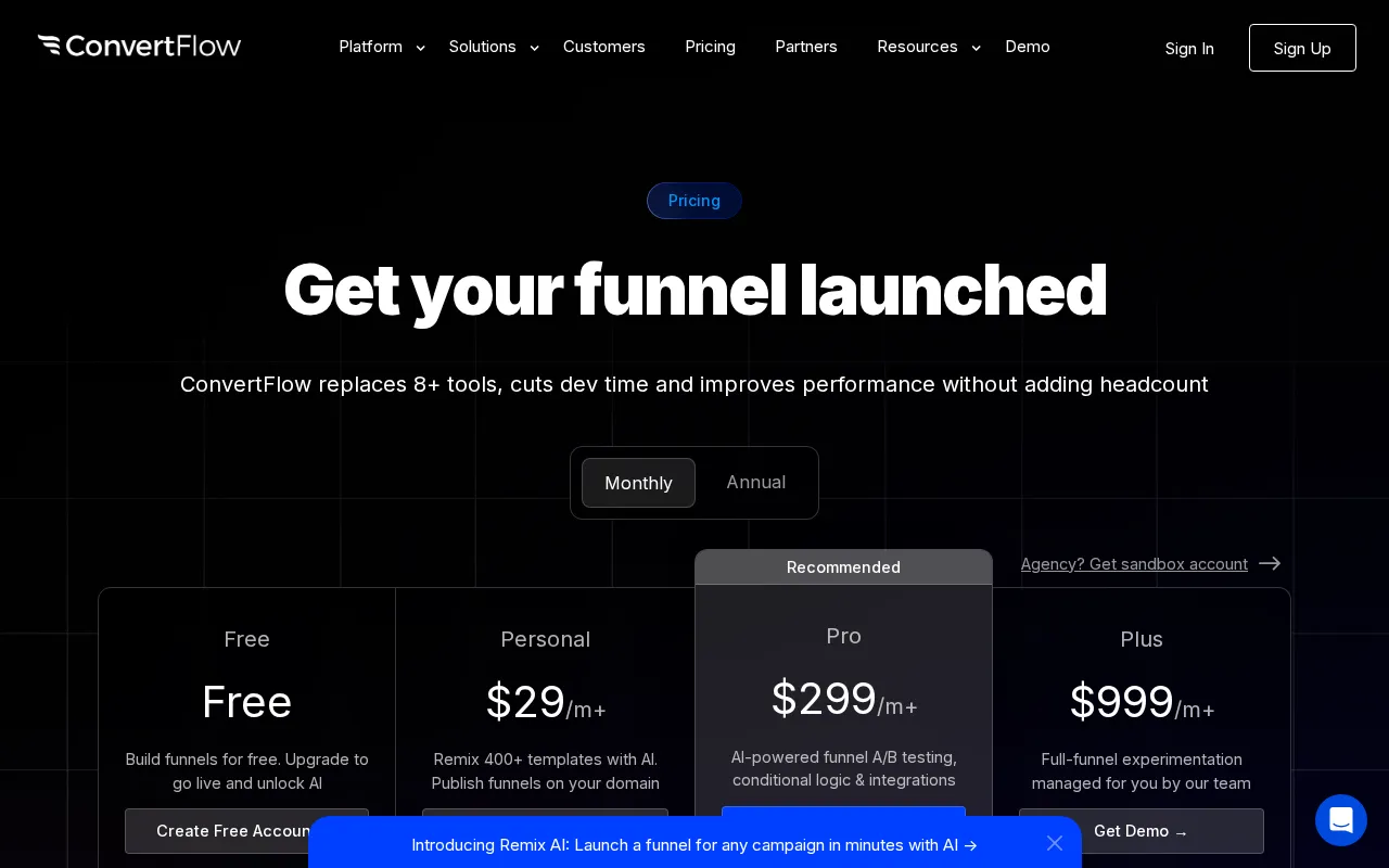 ConvertFlow — pricing page