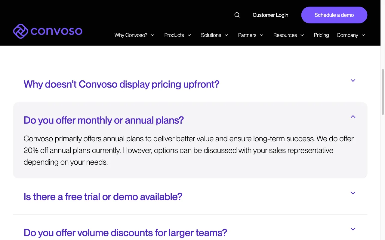 Convoso — pricing page