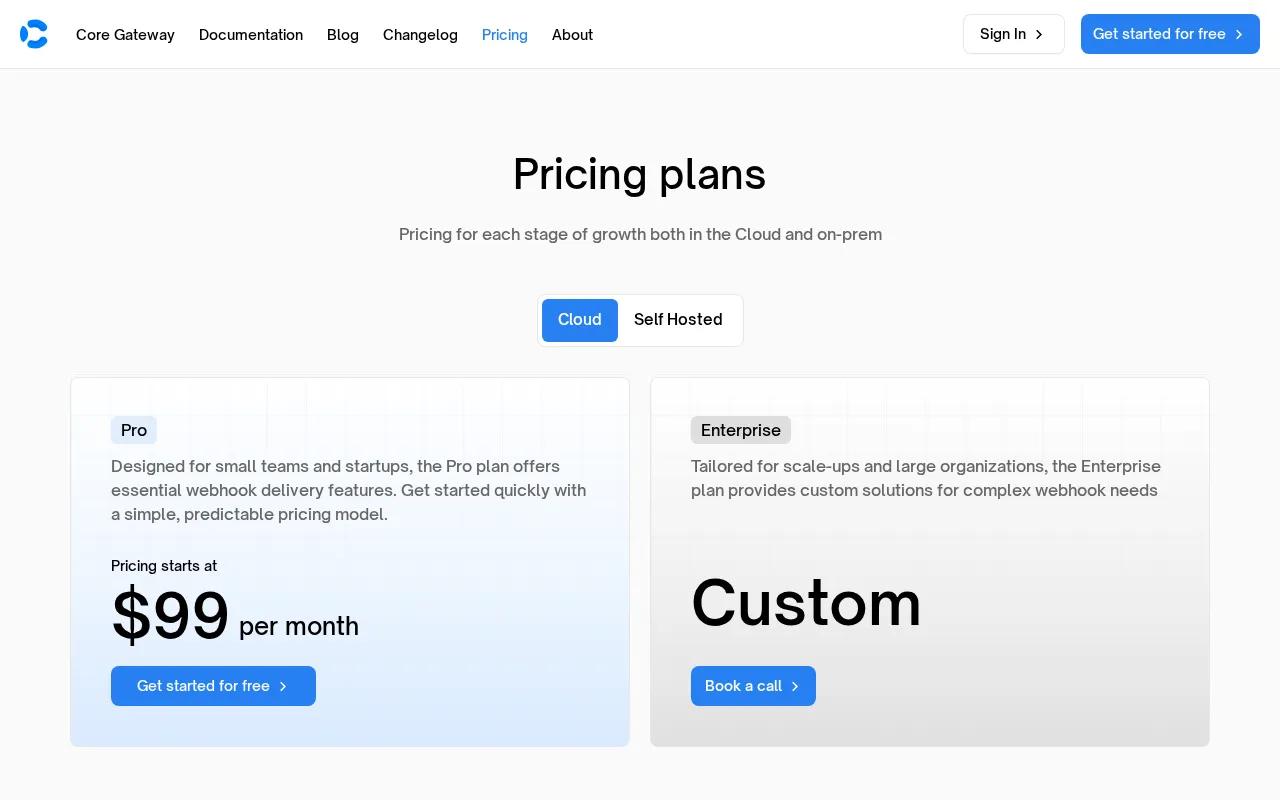 Convoy — pricing page