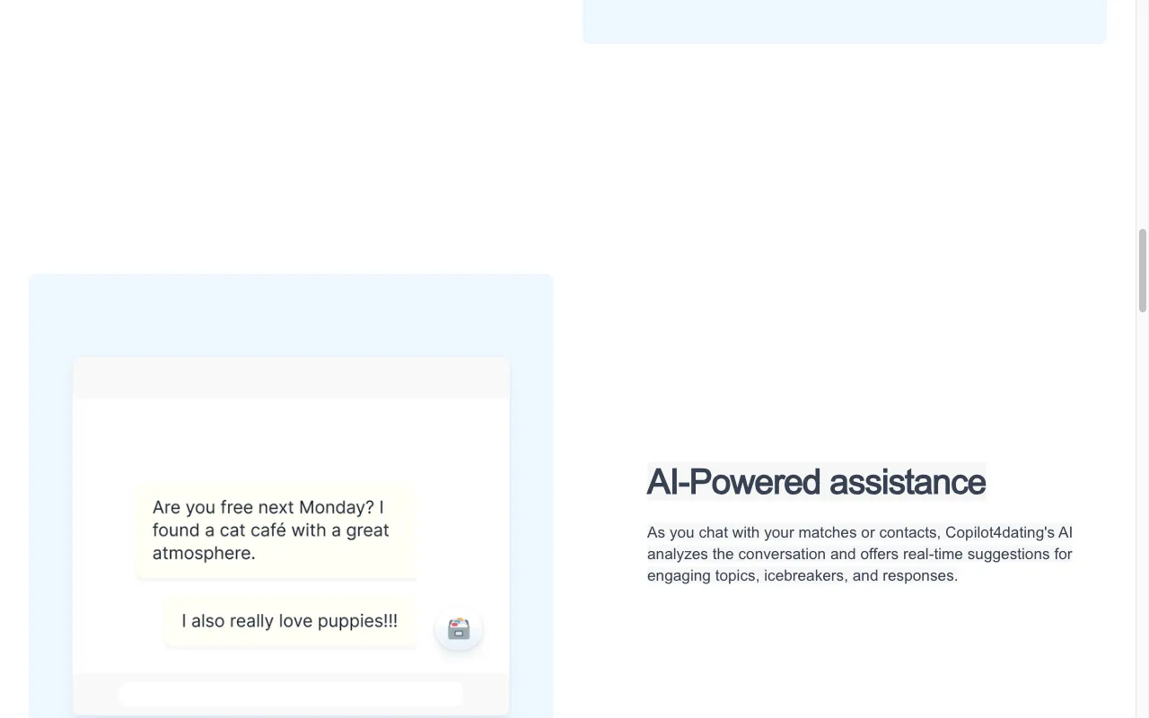 Copilot for Dating — pricing page