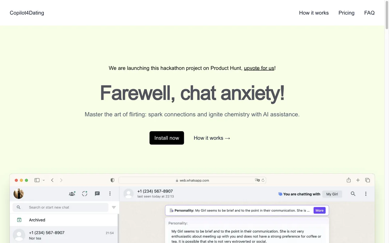 Copilot for Dating — preview screenshot