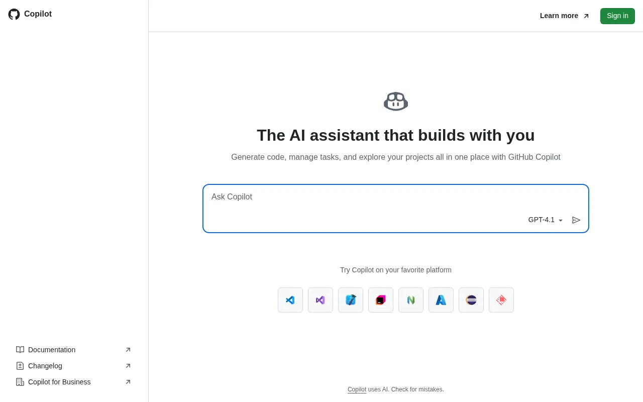 GitHub Copilot — preview screenshot