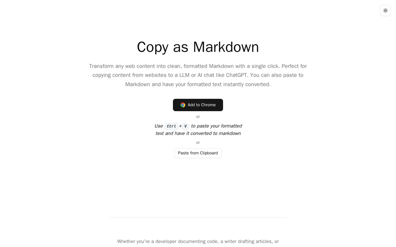 Copy as Markdown — preview screenshot