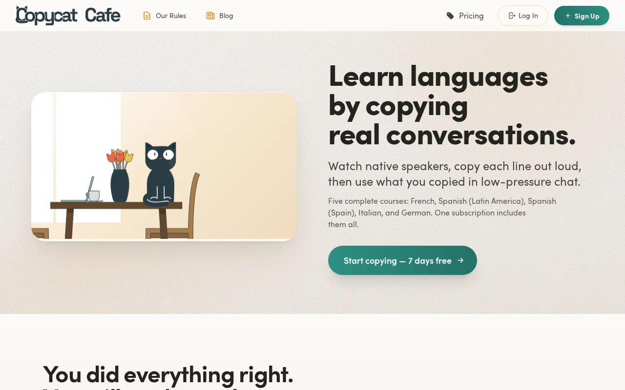 Copycat Cafe — preview screenshot