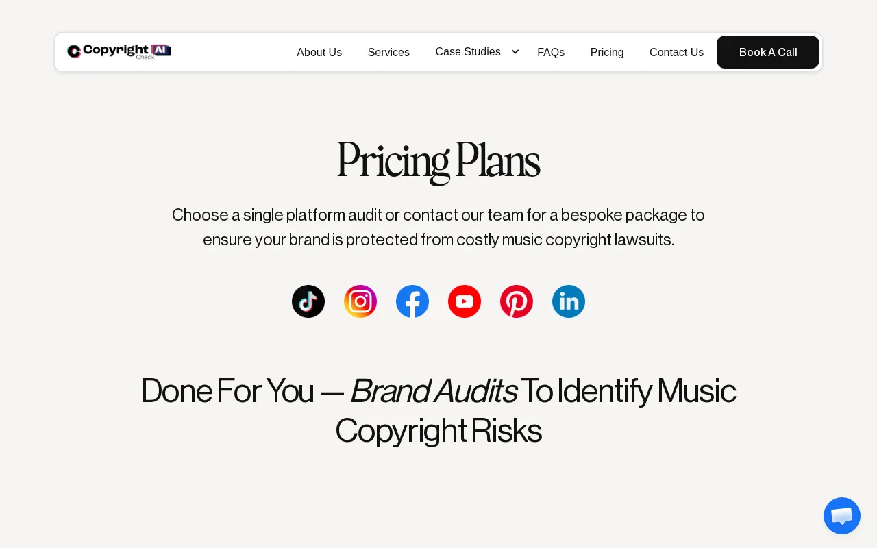 Copyright Check AI — pricing page