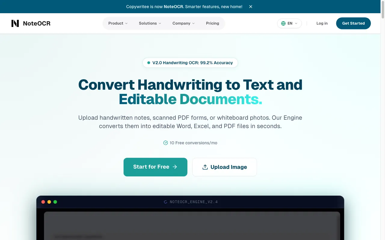 NoteOCR — preview screenshot