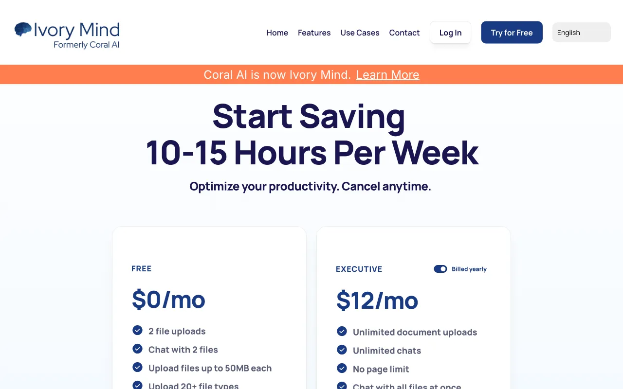 Coral AI — pricing page