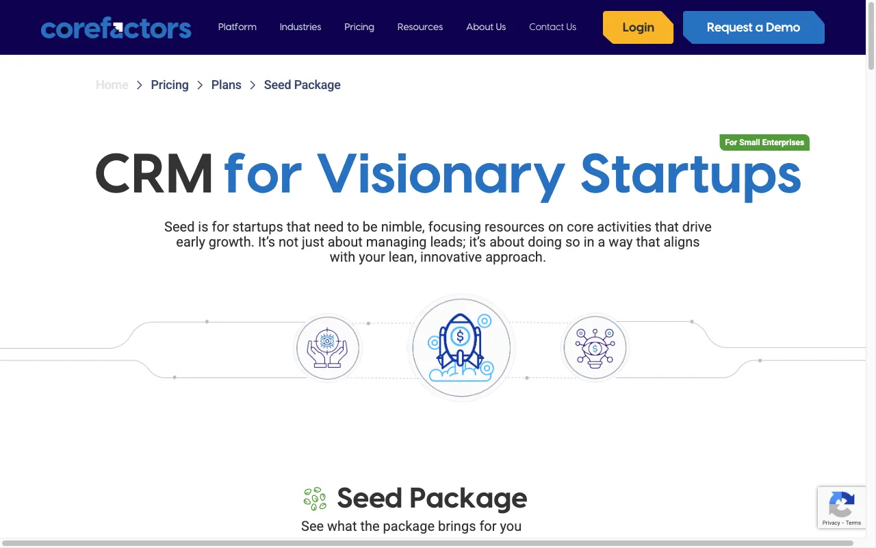 Corefactors AI CRM — pricing page
