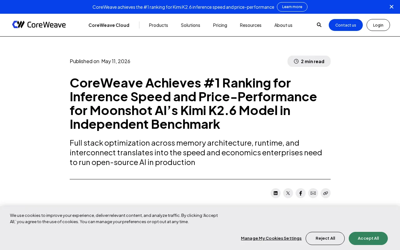 Coreweave — pricing page