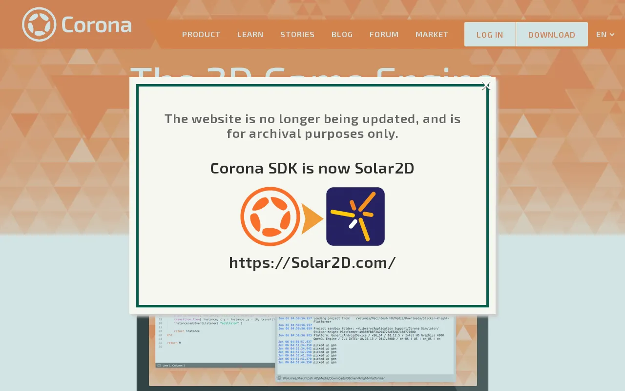 Corona SDK — preview screenshot