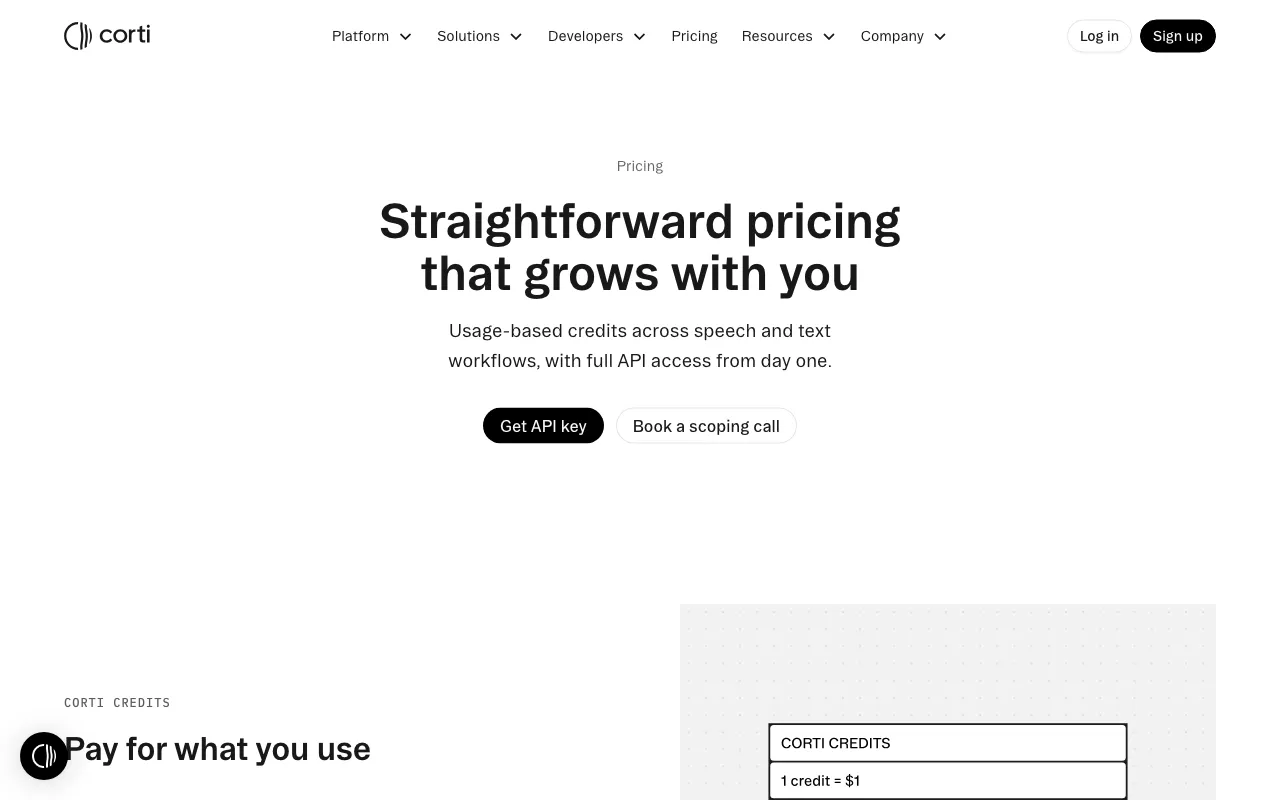 corti.ai — pricing page