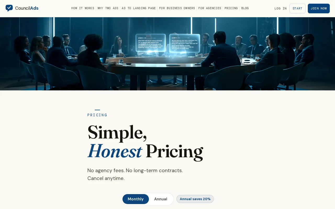 CouncilAds — pricing page