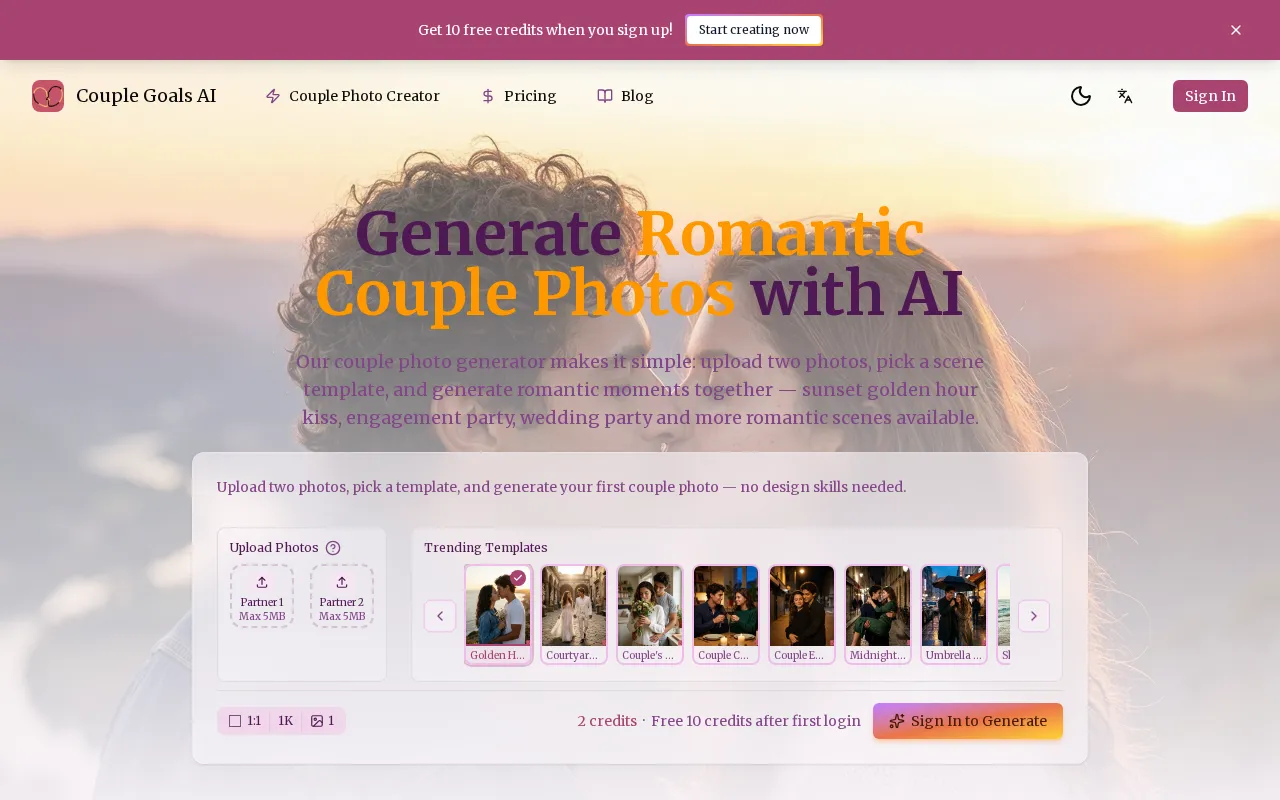 Couple Goals AI — preview screenshot