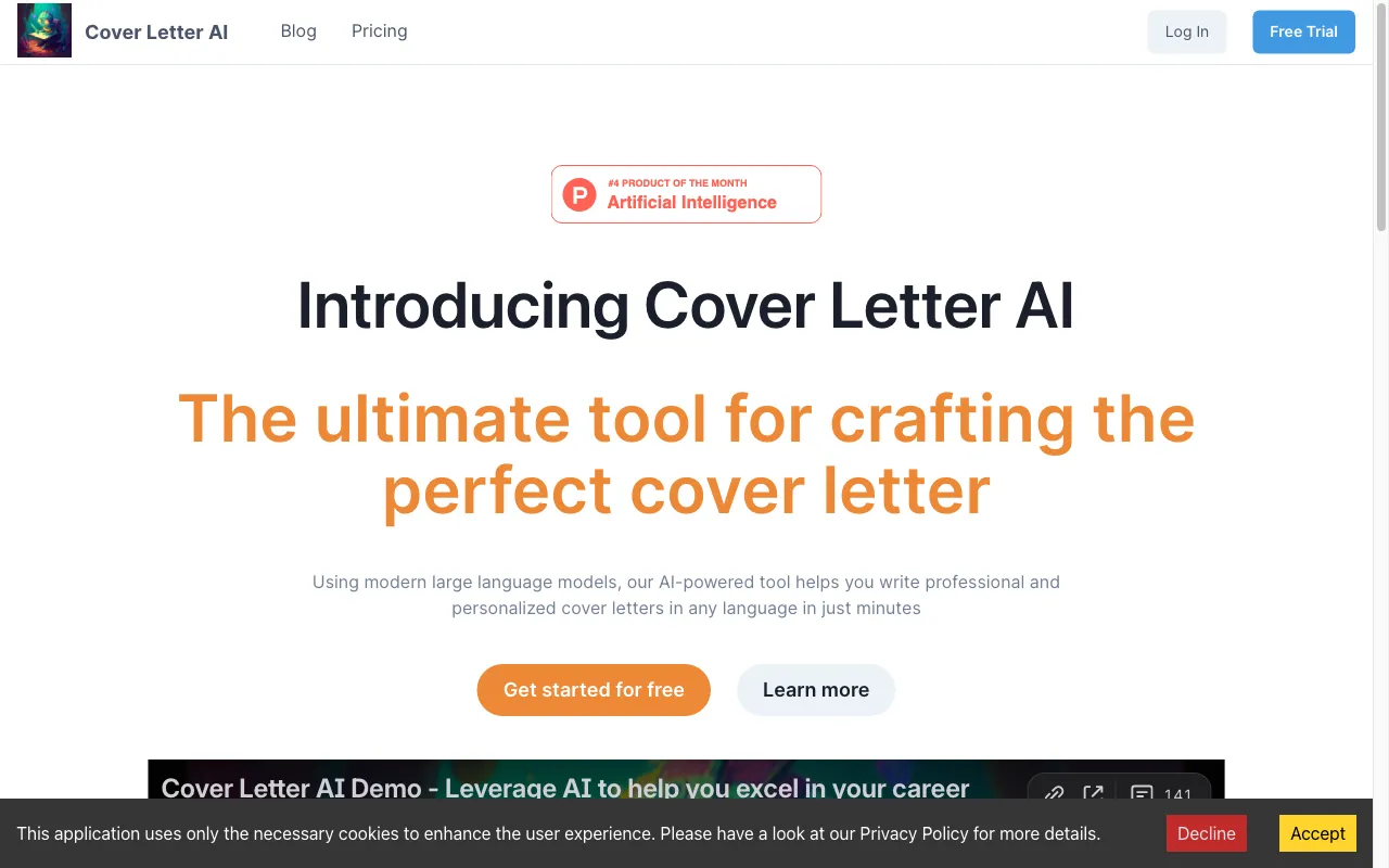 Cover Letter AI — preview screenshot