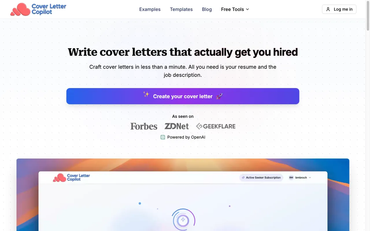 Cover Letter Copilot — preview screenshot