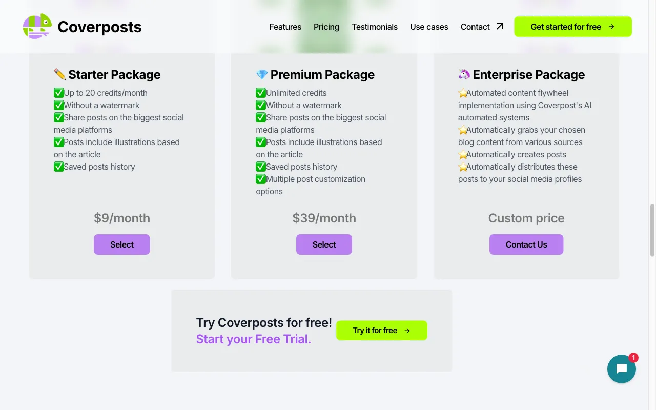 You site url — pricing page
