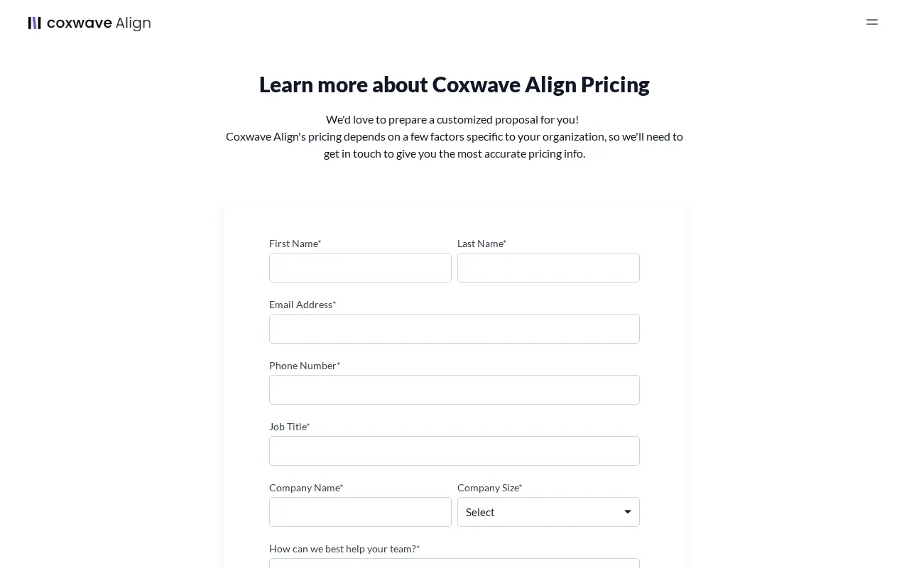 Align AI — pricing page