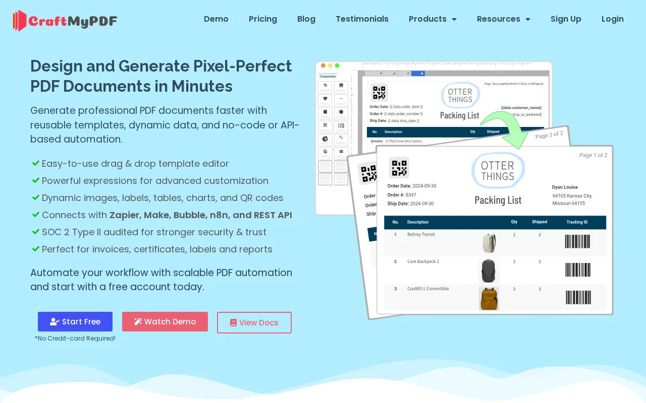 Craftmypdf — preview screenshot