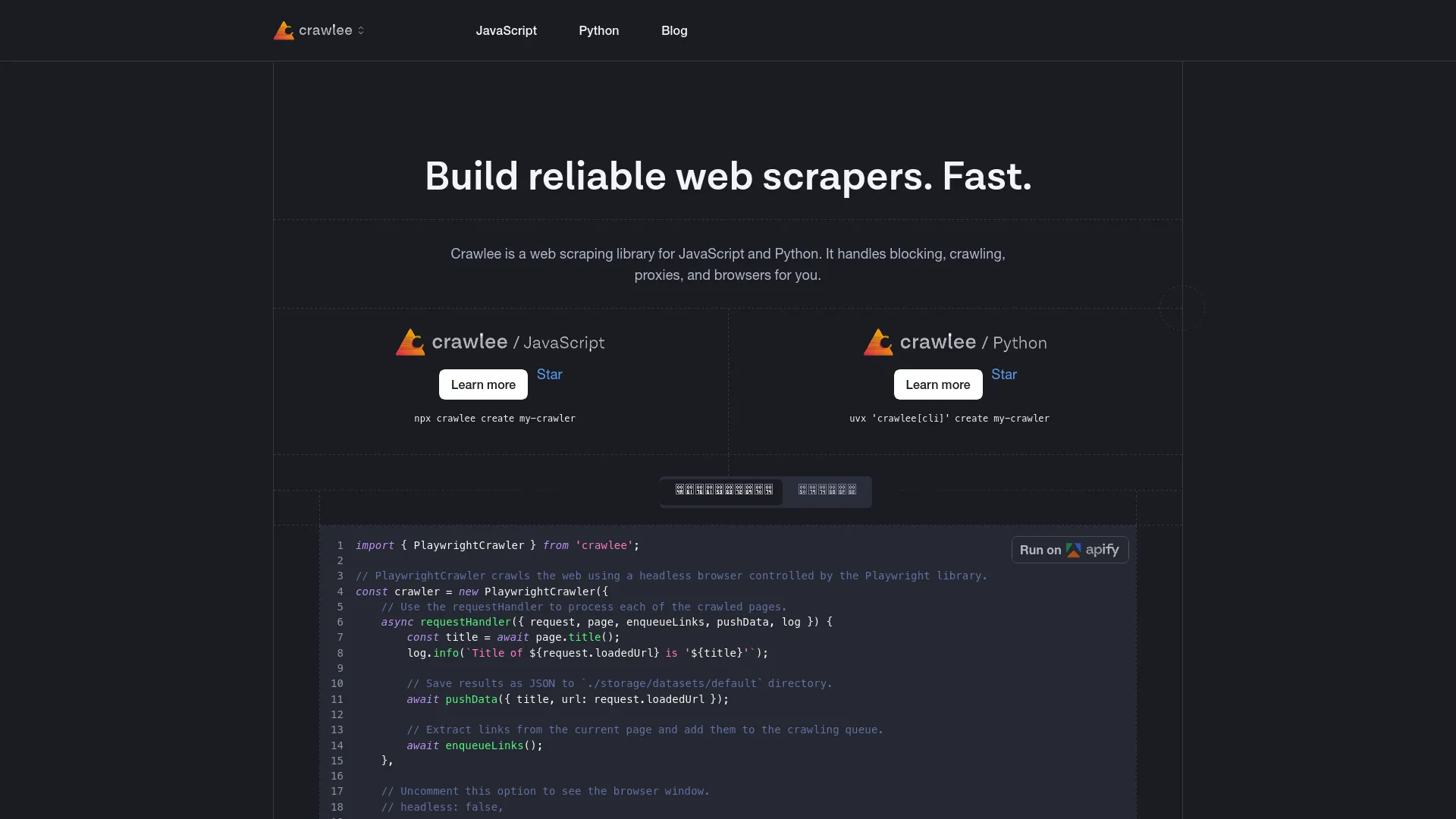 Crawlee — preview screenshot