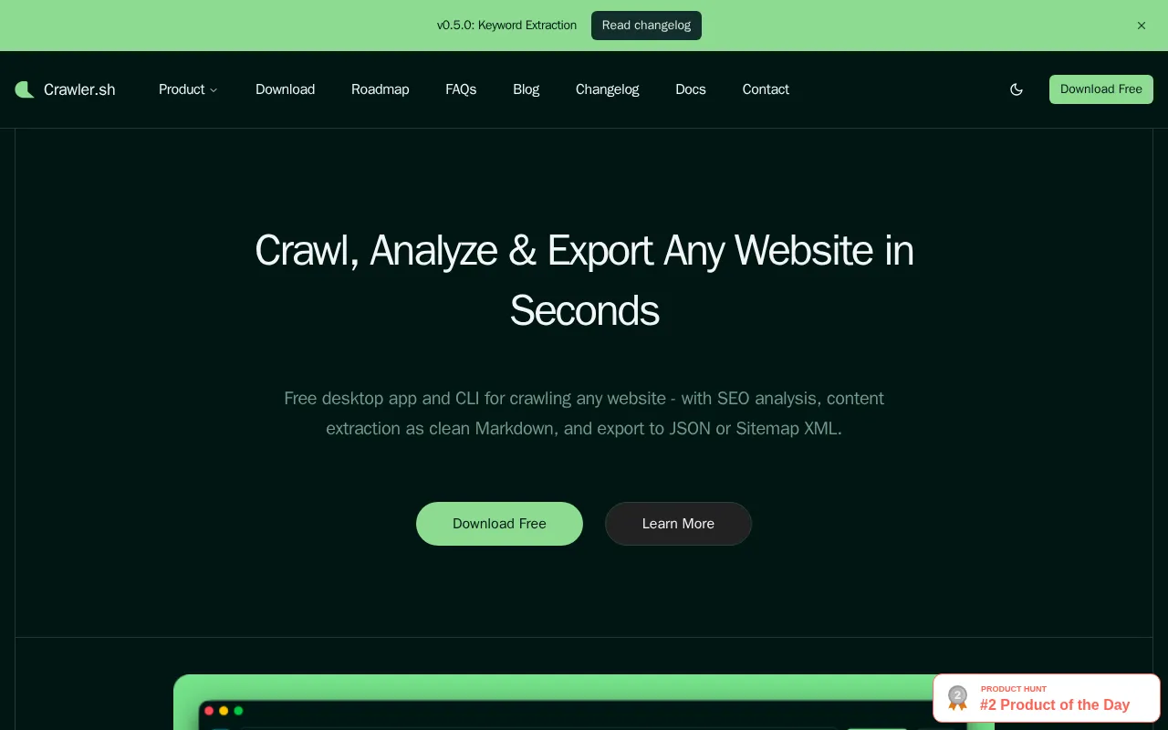 crawler.sh — preview screenshot