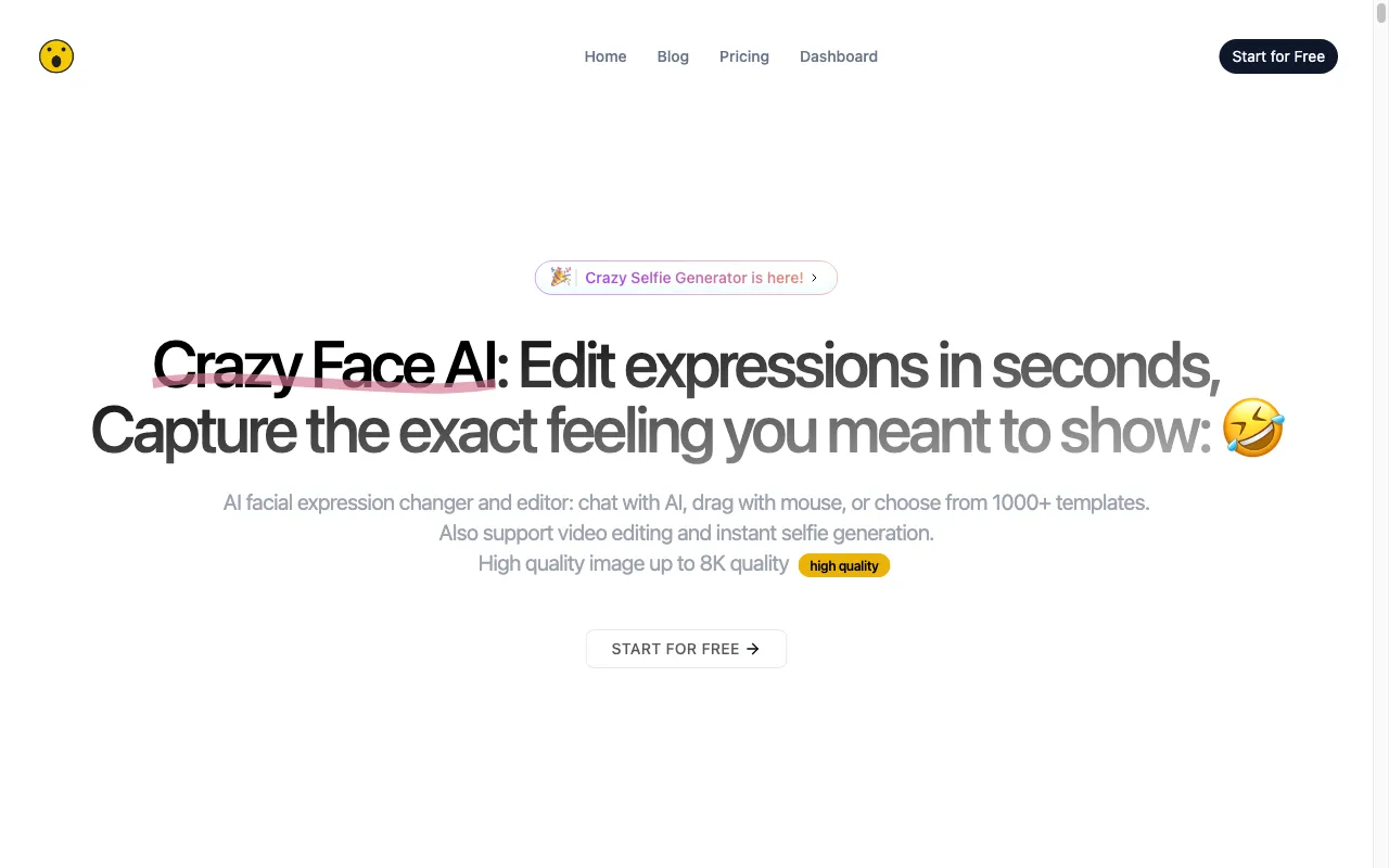 AI facial expression changer and facial expression editor — preview screenshot