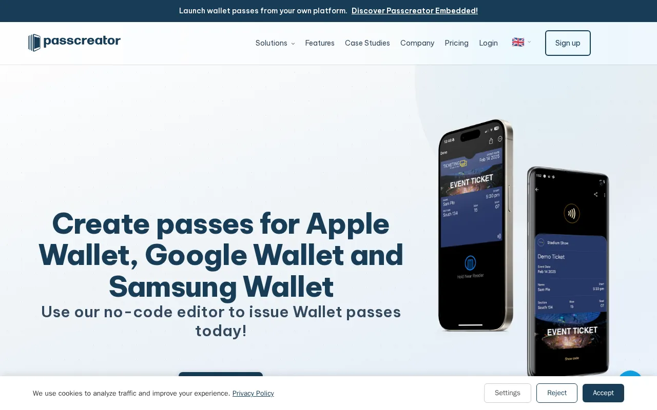Create passes for Apple Wallet and Google Wallet easily! — preview screenshot