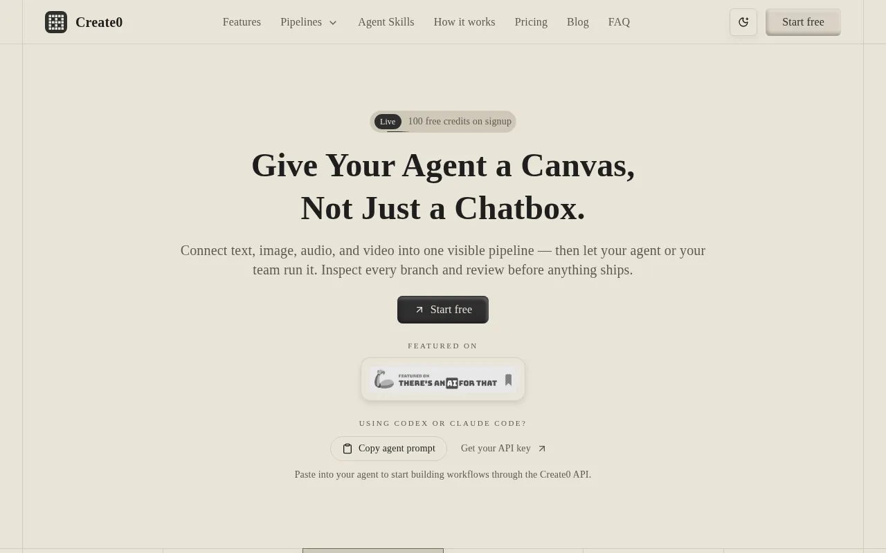 Create0 — preview screenshot