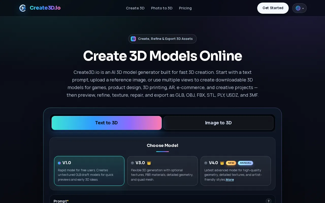 Create3D.io — preview screenshot