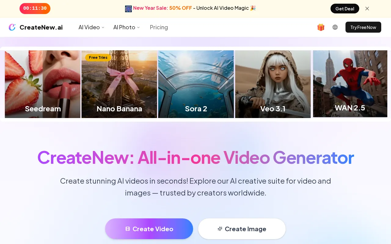 CreateNew AI — preview screenshot