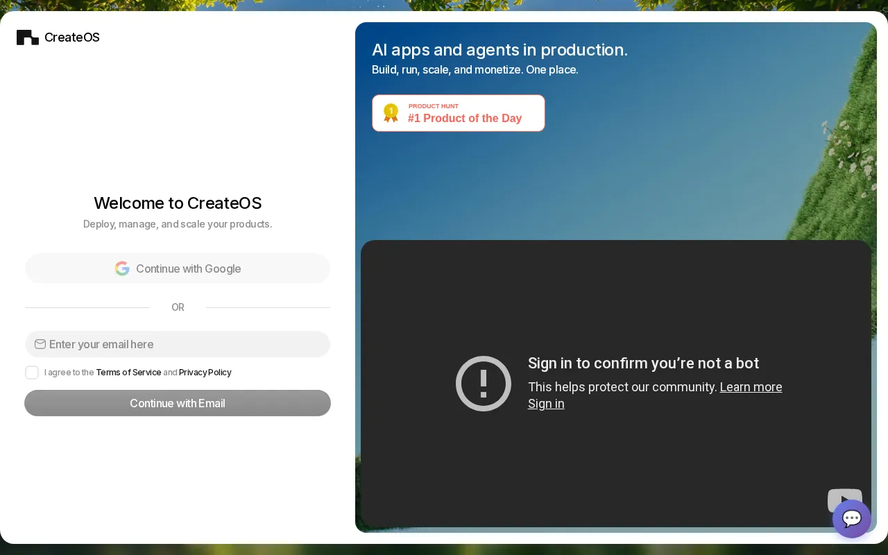 CreateOS Sandbox — preview screenshot
