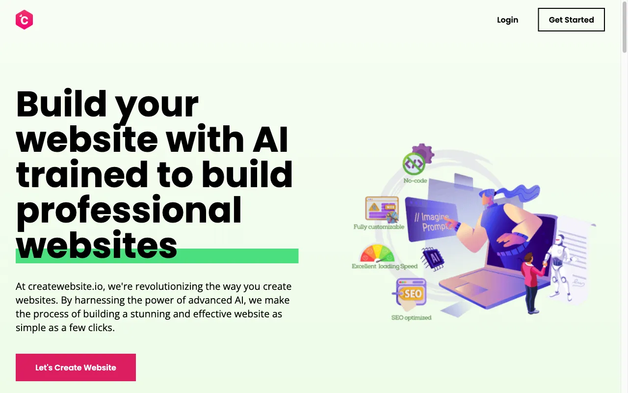 createwebsite.io — preview screenshot