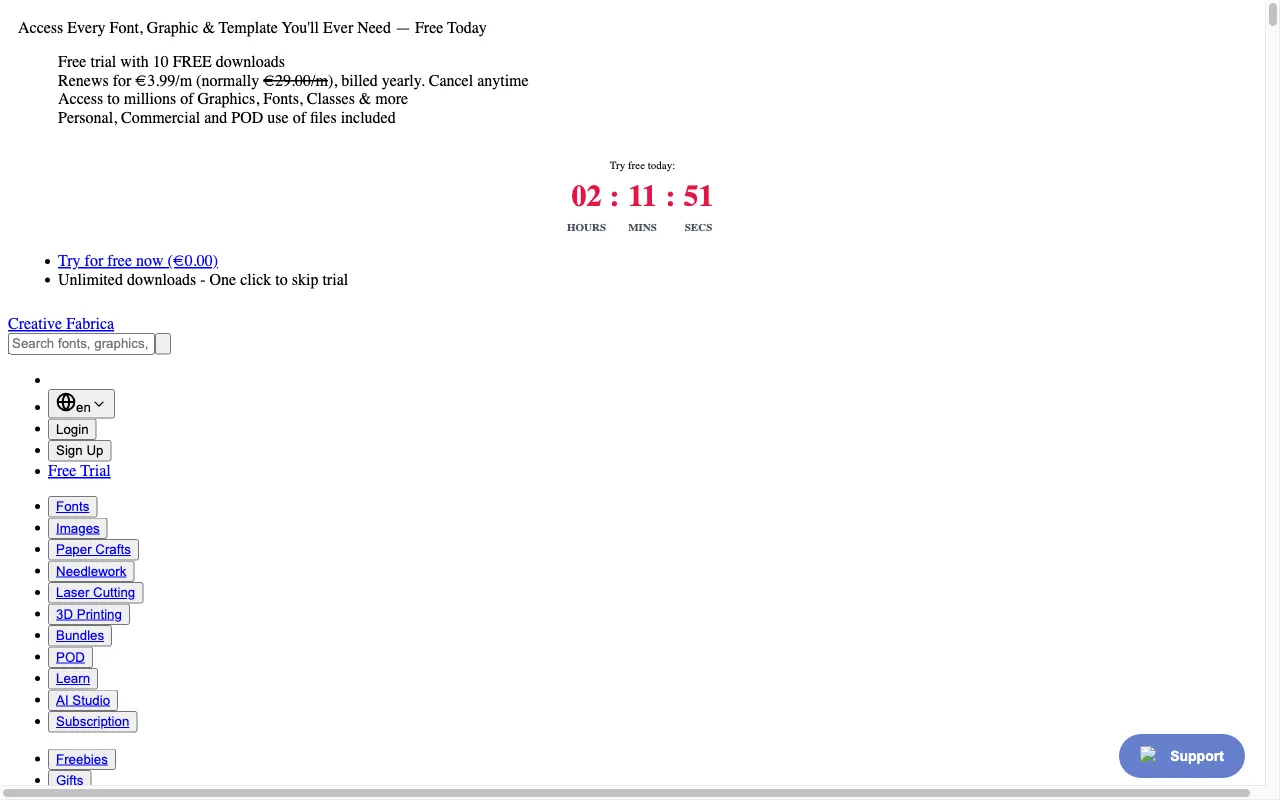 Creative Fabrica — pricing page