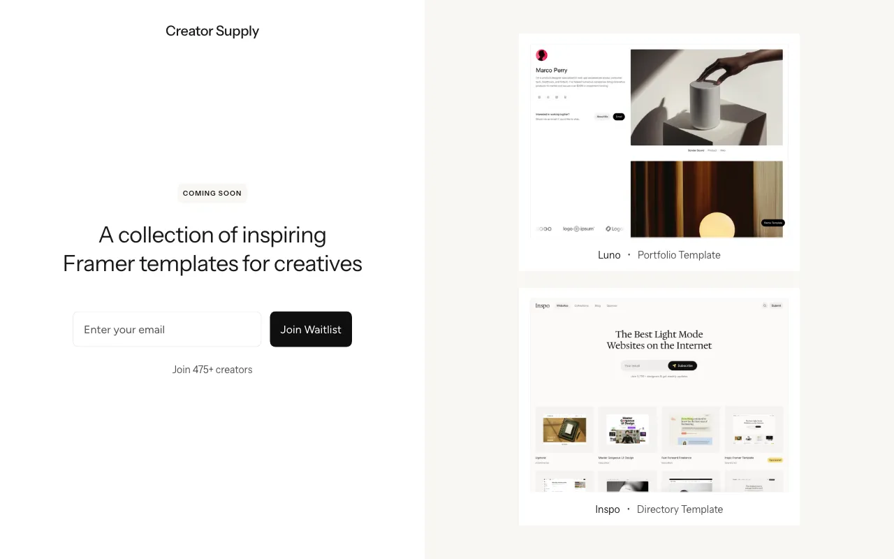 Creator Supply — preview screenshot
